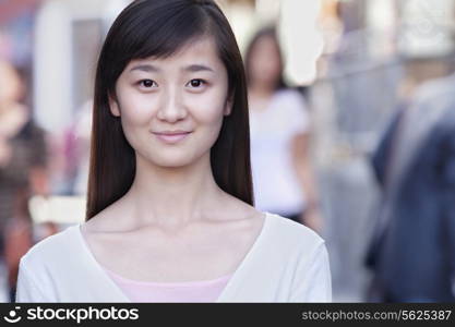 Portrait of Young Woman Outdoors in Beijing