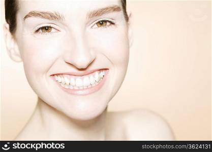 Portrait of young woman smiling