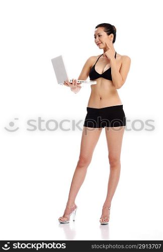Portrait of young woman wearing Bikini