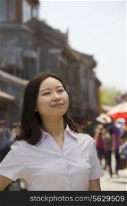 Portrait of young women on the street, Beijing