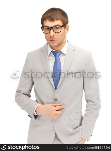 portrait picture of calm businessman in spectacles