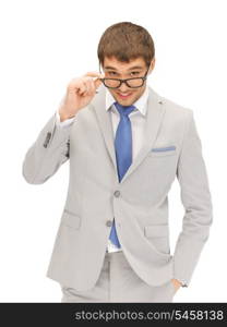 portrait picture of happy businessman in spectacles