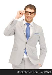 portrait picture of happy businessman in spectacles