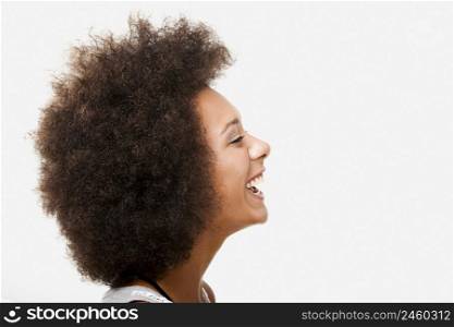 Portrait profile of a beautiful african american young woman