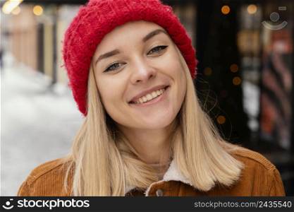 portrait smiley woman