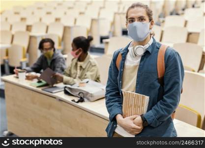 portrait student wearing medical mask 3