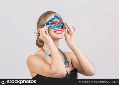 portrait woman with carnival mask