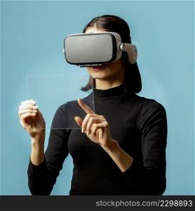 portrait woman with virtual reality headset 4