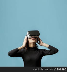 portrait woman with virtual reality headset 6