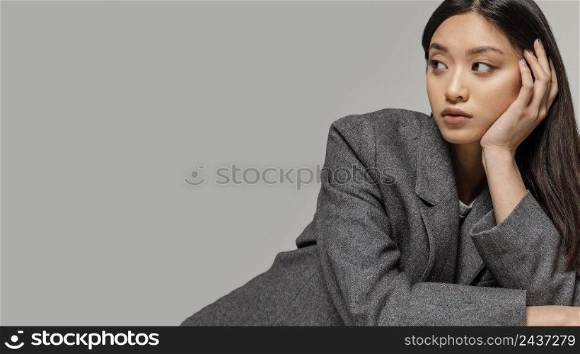 portrait young japanese woman with jacket 19