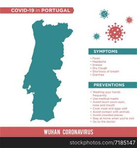 Portugal Europe Country Map. Covid-29, Corona Virus Map Infographic Vector Template EPS 10.