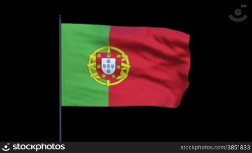 Portugal Flag Waving, Seamless Loop