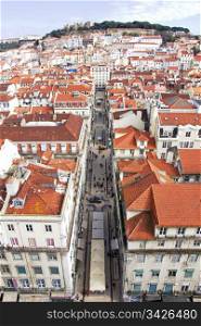 Portugal. Panorama of Lisbon from a viewing point of Santa Justa