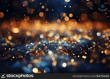 Positive festive background. The lights and glitter. Generative AI