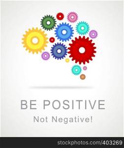 Positive Vs Negative Icon Depicting Reflective State Of Mind. Motivation And Optimism Versus Pessimism - 3d Illustration