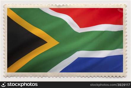 Postage stamp - The national flag of South Africa