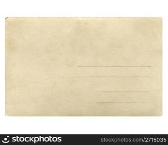 Postcard. A blank postcard useful as a background - isolated over white background