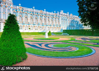 Postcard view of Catherine&rsquo;s Palace in Pushkin suburb