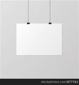 Poster banner white color isolated on background. Poster banner white