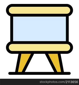 Poster easel icon. Outline poster easel vector icon color flat isolated. Poster easel icon color outline vector