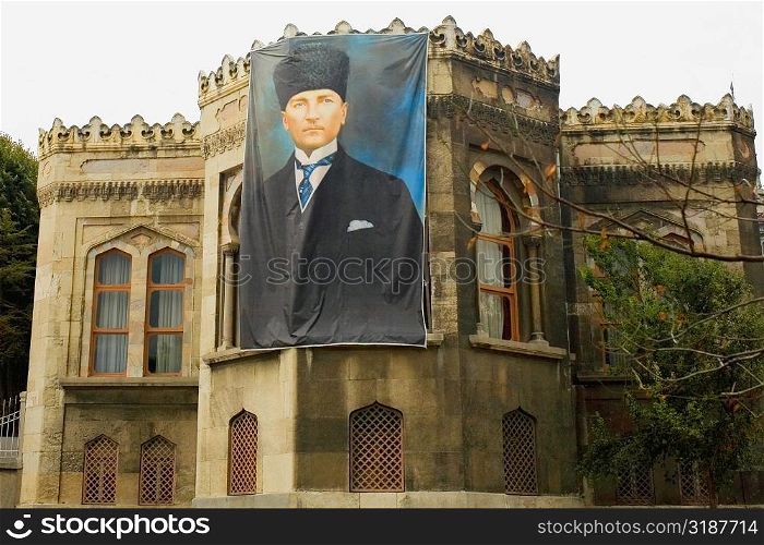 Poster hanging on a wall, Walls of Constantinople, Istanbul, Turkey