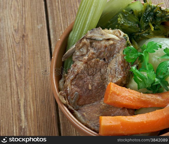 Pot-au-feu - French beef stew.