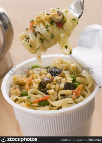 Pot Of Instant Chicken Noodles