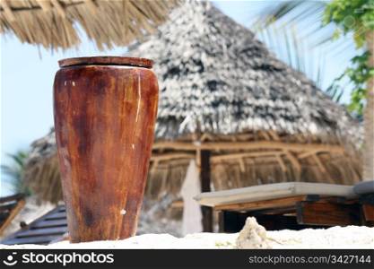 Pot on Nungwi white-sand beach, Zanzibar