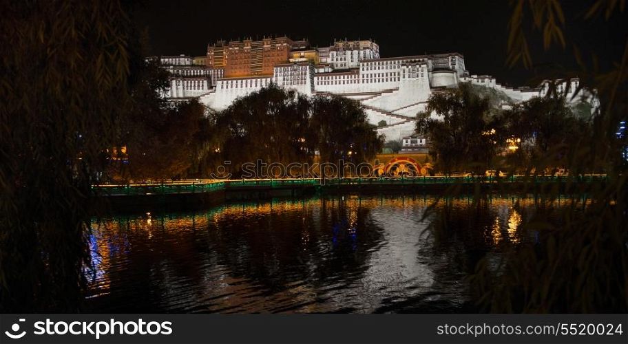 Potala Palace at night, Lhasa, Tibet, China