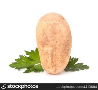 potato and parsley leaves isolated on white background cutout