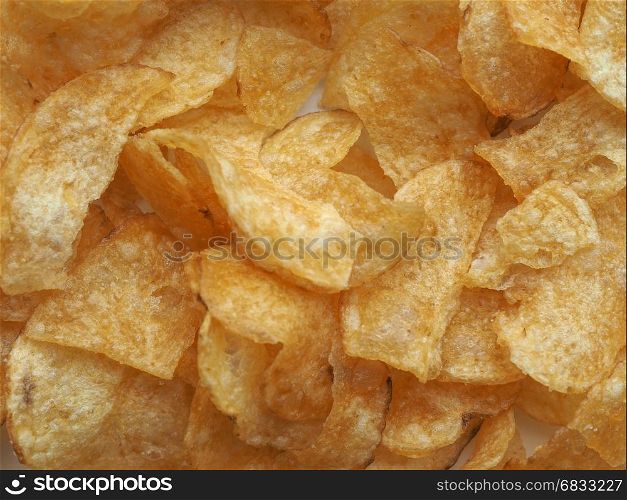 potato chips crisps. detail of crisps potato chips snack food