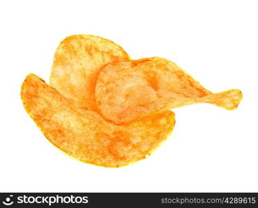 potato chips isolated on white background