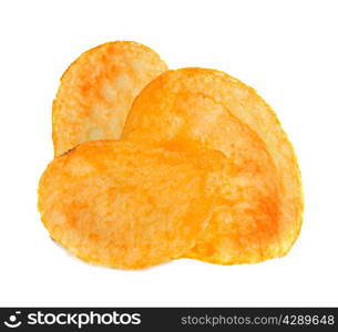 potato chips isolated on white background