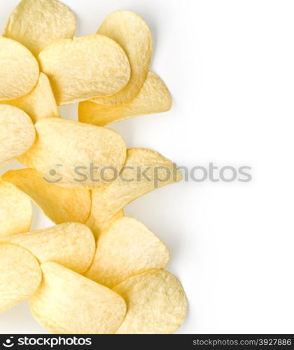 potato chips isolated on white background.With clipping path