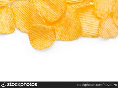 potato chips isolated on white background.With clipping path