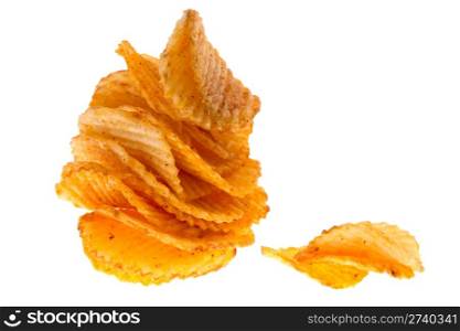 potato chips on isolated