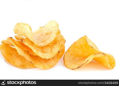 potato chips on isolated