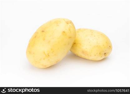 Potato chips on white background