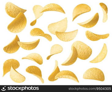 Potato Crisps on white background. Potato Crisps