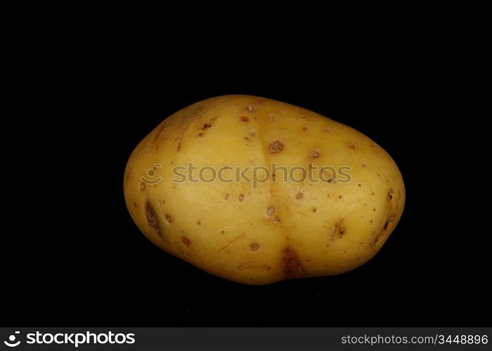 potato isolated on black