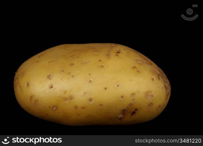 potato isolated on black