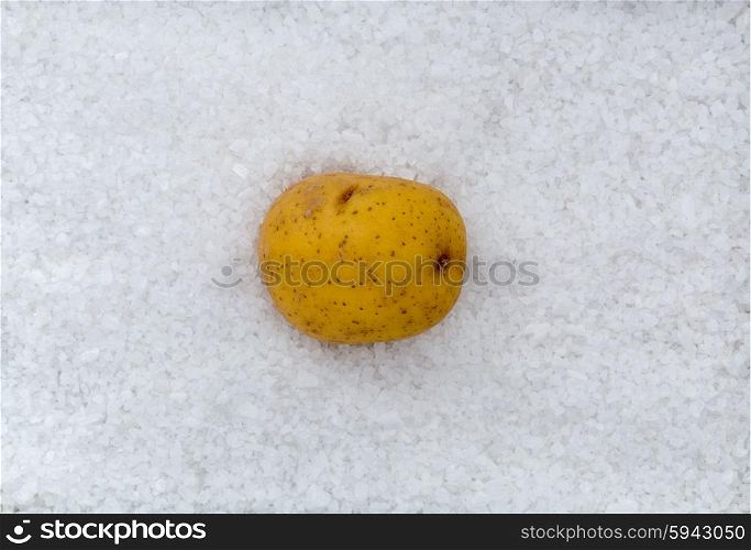 Potato macro as background with salt. Potato macro as background with salt.