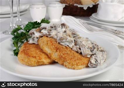 Potato patties (zrazy) with mushrooms and cream sauce&#xA;&#xA;