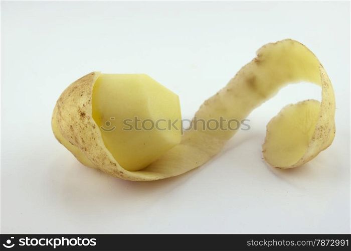 Potato peel . Potato peel isolated on a white background
