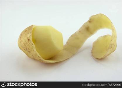 Potato peel . Potato peel isolated on a white background