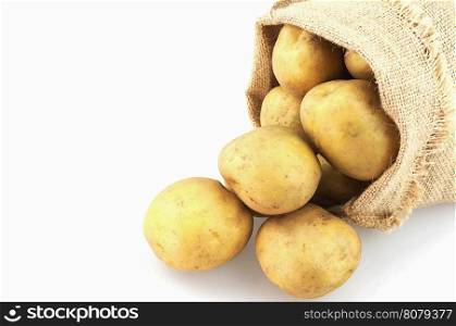 Potato sack isolated over white