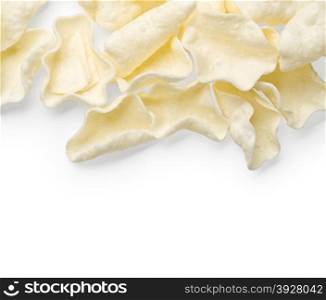 Potato white chips isolated on white. With clipping path