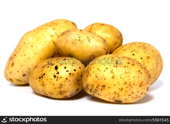 potatoes isolated on white background