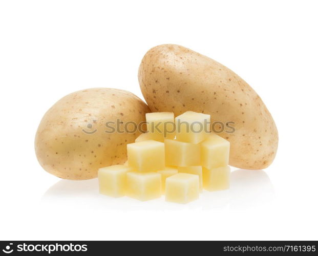 Potatoes isolated on white background.