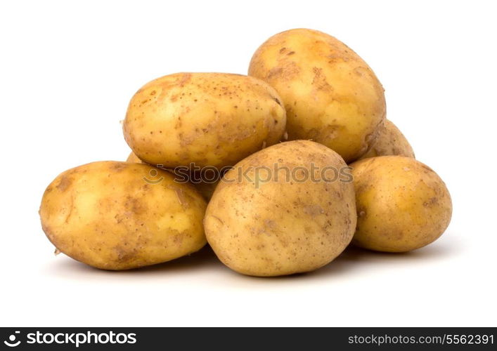 potatoes isolated on white background close up